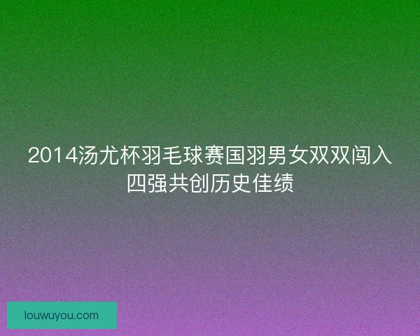 2014汤尤杯羽毛球赛国羽男女双双闯入四强共创历史佳绩
