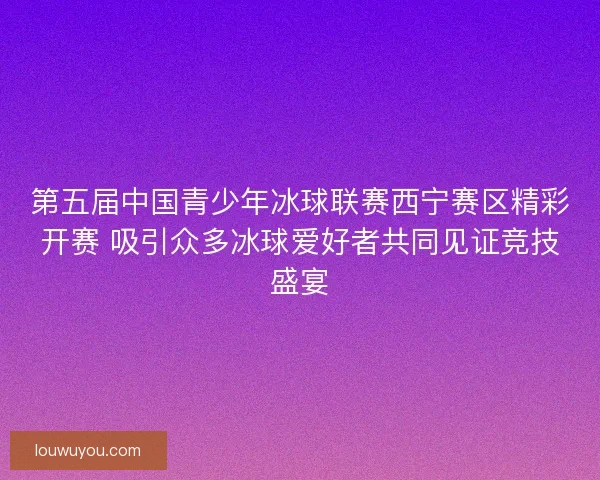 第五届中国青少年冰球联赛西宁赛区精彩开赛 吸引众多冰球爱好者共同见证竞技盛宴